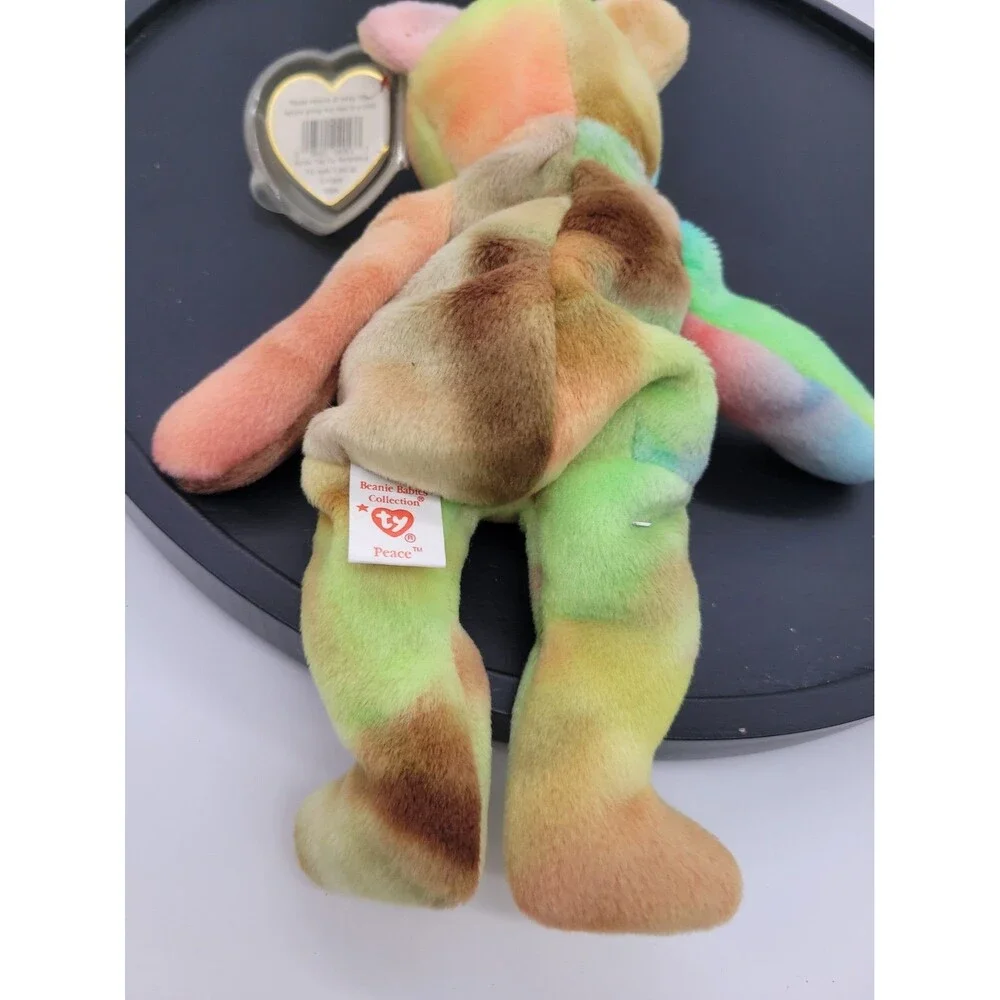 Ty Beanie Baby: Peace Bear 1996 Multicolor With Tag Vintage 8